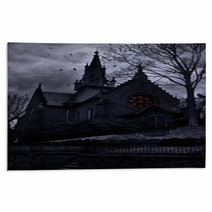 Ancient Frightening Church In Twilight Rugs 57794947