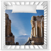 Ancient Greek Roman Theater In Taormina - Sicily Nursery Decor 46451208