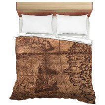 Ancient Map Background Bedding 65060181