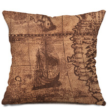 Ancient Map Background Pillows 65060181