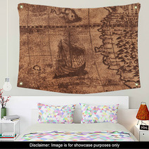Ancient Map Background Wall Art 65060181