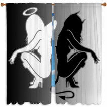 Angel And Devil Window Curtains 11565456