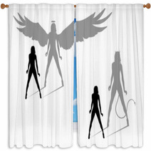 Angel And Devil Window Curtains 13021897