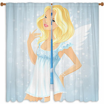 Angel Girl Window Curtains 35465347