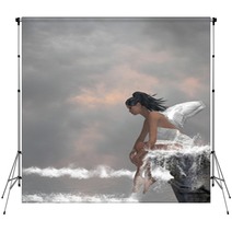 Angel On Water Backdrops 15091639