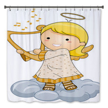 Angel Playing Harp Bath Decor 21411221