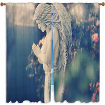 Angel Statue Window Curtains 62083895