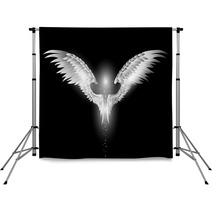 Angel Wings On Dark Background Backdrops 51794595