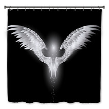 Angel Wings On Dark Background Bath Decor 51794595