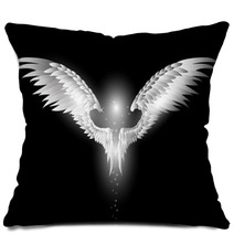 Angel Wings On Dark Background Pillows 51794595