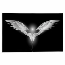 Angel Wings On Dark Background Rugs 51794595