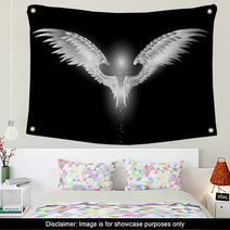 Angel Wings On Dark Background Wall Art 51794595