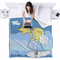 Angel With A Star Blankets 25540050