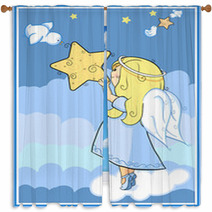 Angel With A Star Window Curtains 25540050