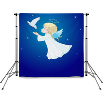 Angel With Dove Backdrops 18410716
