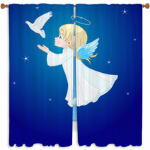 Angel With Dove Window Curtains 18410716