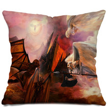 Angels And Demons Conflict Religious Battle War Scene Pillows 85842494