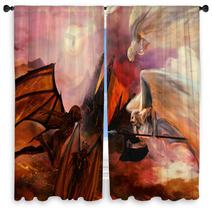 Angels And Demons Conflict Religious Battle War Scene Window Curtains 85842494