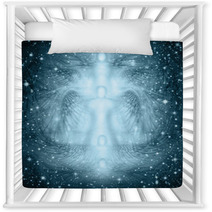 Angels Starry Night Background Nursery Decor 98048640