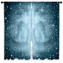 Angels Starry Night Background Window Curtains 98048640