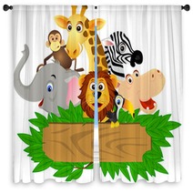 Animal Cartoon Window Curtains 18564807