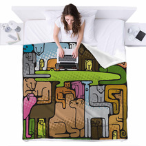 Animal Puzzle (vector Or XXL Jpeg Image) Blankets 5286588