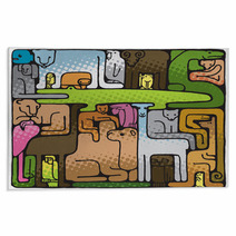 Animal Puzzle (vector Or XXL Jpeg Image) Rugs 5286588