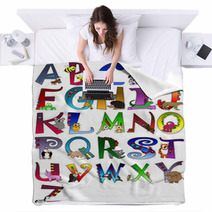 Animal Themed Alphabet Poster A - Z Poster Blankets 11879491