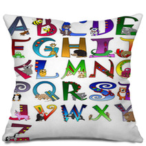 Animal Themed Alphabet Poster A - Z Poster Pillows 11879491