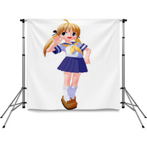 Anime Sailor Saying Hello Backdrops 23695504