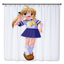 Anime Sailor Saying Hello Bath Decor 23695504