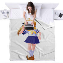 Anime Sailor Saying Hello Blankets 23695504