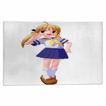 Anime Sailor Saying Hello Rugs 23695504