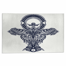 Ankh And Butterfly Tattoo And T Shirt Design Ancient Egyptian Cross T Shirt Design Decorative Ethnic Style Of Ancient Egypt Ankh Symbol Of Eternal Life Tattoo Key To Immortality Rugs 181320759