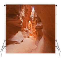 Antelope Canyon View With Light Rays Backdrops 66395934