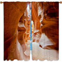 Antelope Canyon View With Light Rays Window Curtains 52793419