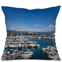 Antibes, France. Yachts In Port Vauban Pillows 67779271