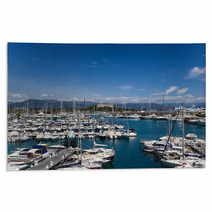 Antibes, France. Yachts In Port Vauban Rugs 67779271