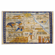 Antique Egypt Map Drawn On Papyrus Rugs 36778284