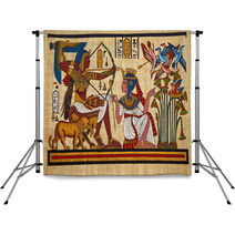 Antique Egyptian Papyrus And Hieroglyph Backdrops 26376182