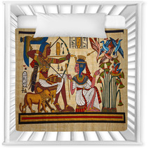 Antique Egyptian Papyrus And Hieroglyph Nursery Decor 26376182