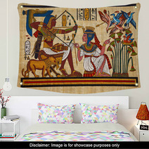 Antique Egyptian Papyrus And Hieroglyph Wall Art 26376182