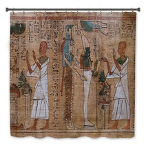 Antique Hieroglyphs On Egyptian Papyrus Bath Decor 139645913