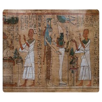Antique Hieroglyphs On Egyptian Papyrus Rugs 139645913