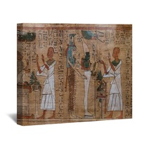 Antique Hieroglyphs On Egyptian Papyrus Wall Art 139645913