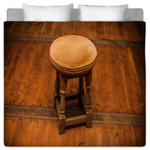 Antique Stool On Wooden Floor Bedding 60290608