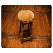 Antique Stool On Wooden Floor Rugs 60290608