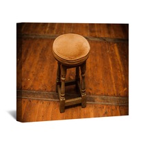 Antique Stool On Wooden Floor Wall Art 60290608