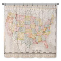 Antique Vintage Color Map United States Of America, USA Bath Decor 29035574
