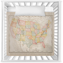 Antique Vintage Color Map United States Of America, USA Nursery Decor 29035574